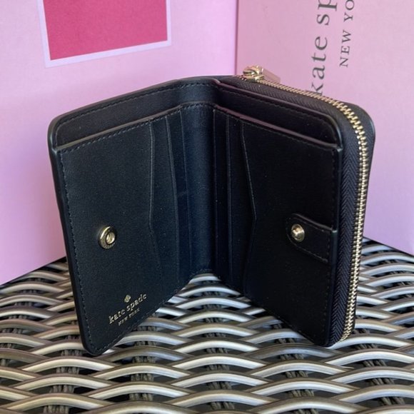 Kate Spade Staci Small Zip Around Bifold Wallet Black - Picture 15 of 16